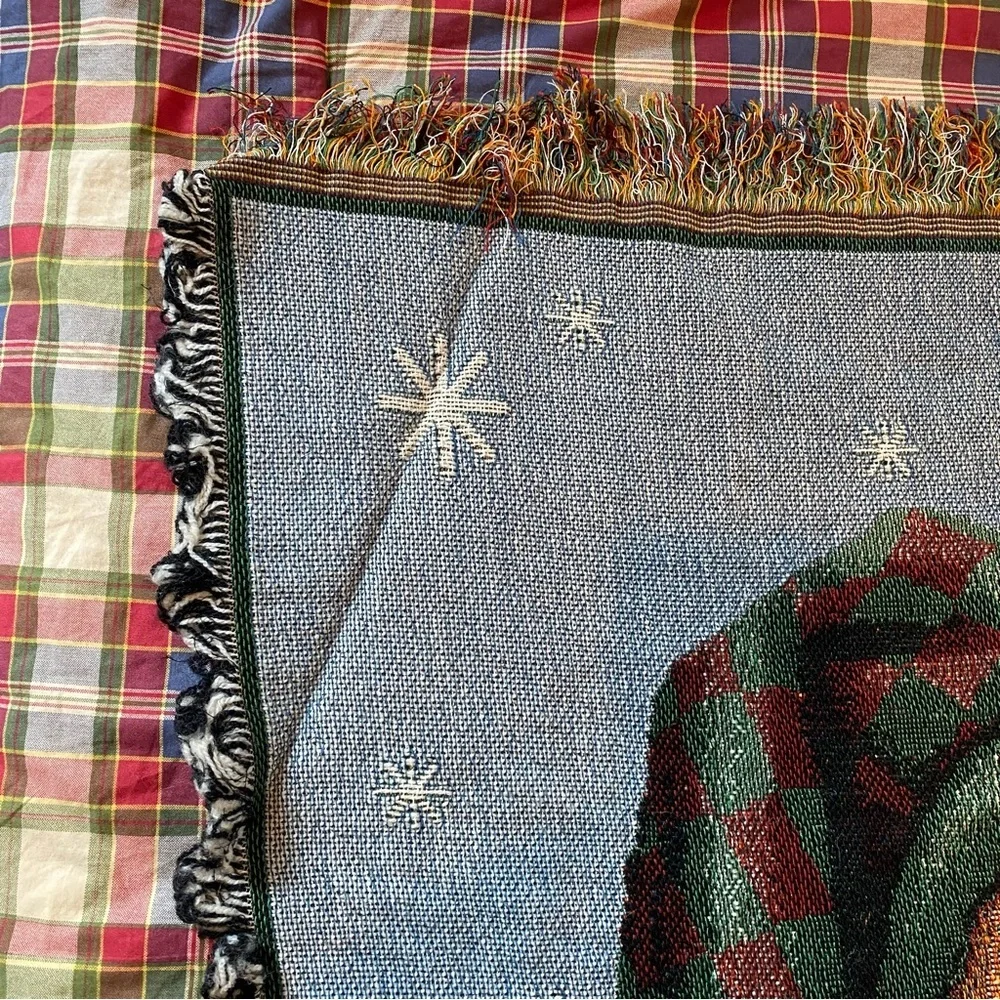 Vintage Bear Choir Holiday Christmas Woven Tapestry Throw Blanket 55